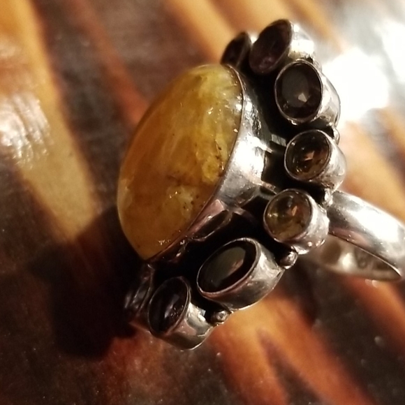 Very Rare vintage-6.14 ct Chrysoberyl Cat Eye s.s. Sterling Silver stamped - Picture 9 of 11